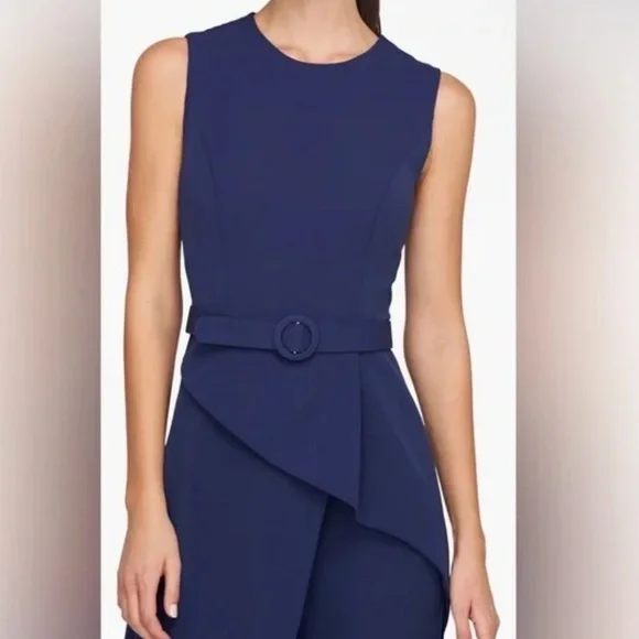 Kay Unger Owen Belted Walk-Thru Scoop Neck Jumpsuit Size 10 NWT - Picture 5 of 7